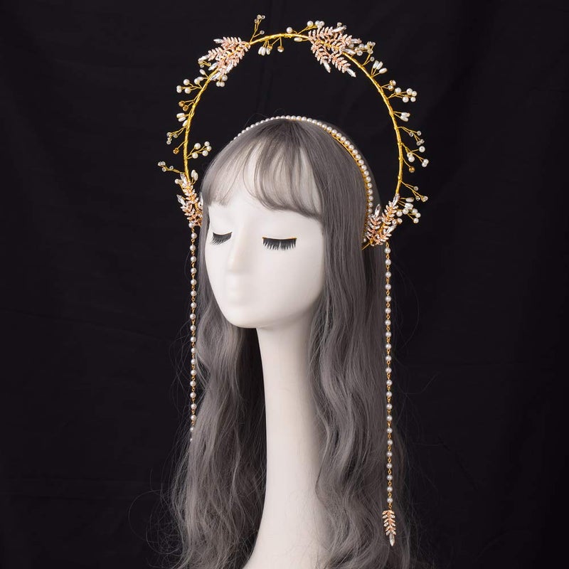 BLESSUME Halo Crown Mary Goddess Headband Women's Halloween Costume Goddess Headpiece (Style 12) - Image 3